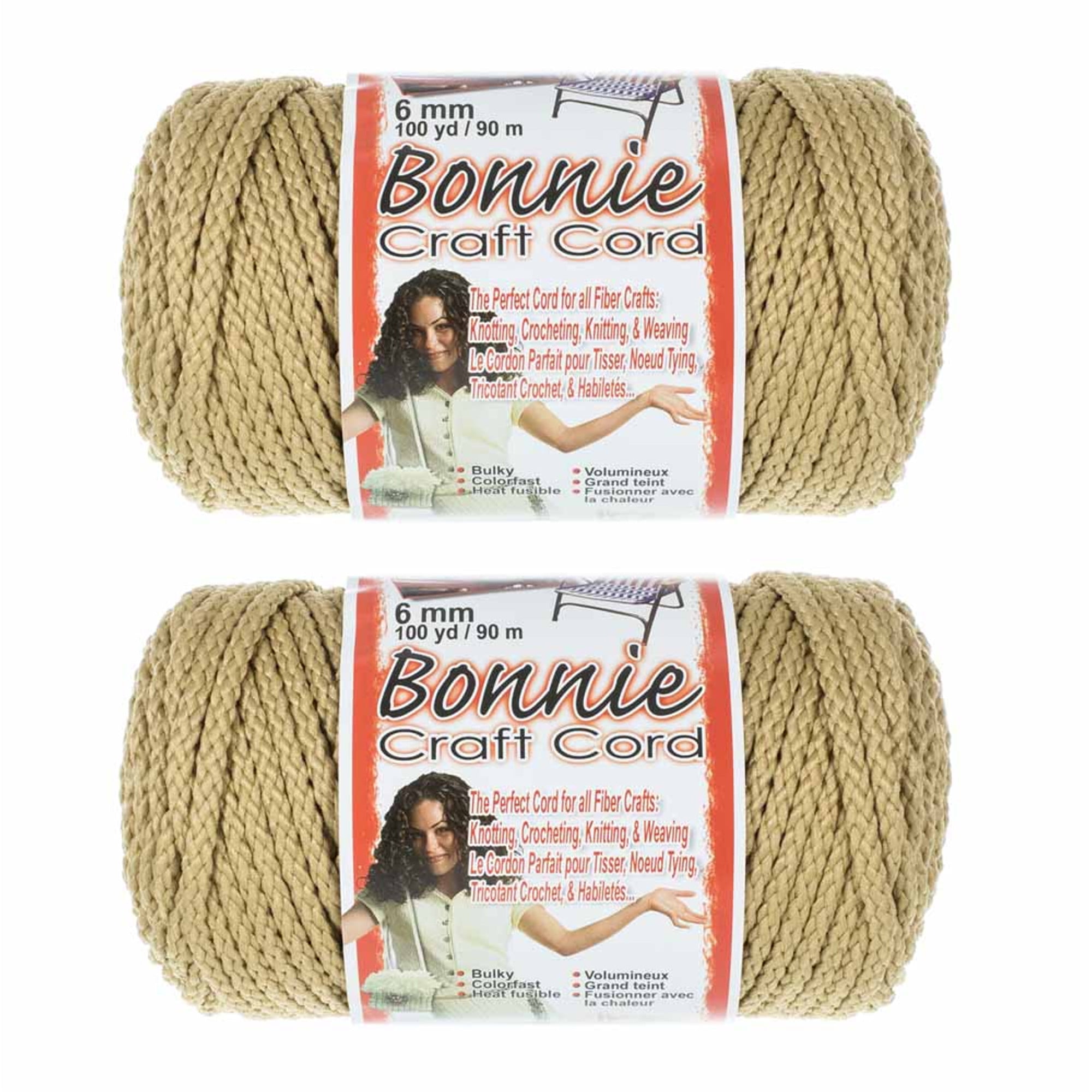for a Variety of Crafting and Macramé Projects 100 Yards of Cord 2 Pack 6mm Bonnie Cord AzaleaPink 