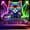 Style 5, variant on 2D flat, 1 oversized neon luminous tapestry - ultraviolet black light reaction poster Neon DJ cat with dazzling lighting effects - suitable for living rooms, children's rooms, and fun party decoratio