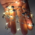 thumbnail image 4 of Cadena de luz Cadena de luz eléctrica Cadena de LED flexible de plástico con perla artificial, Perla plateada, 3 metros Sweethay HA002589-04, 4 of 6