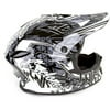 Cyclone ATV MX Dirt Bike Off-Road Helmet DOT/ECE Approved - Black/White - Large