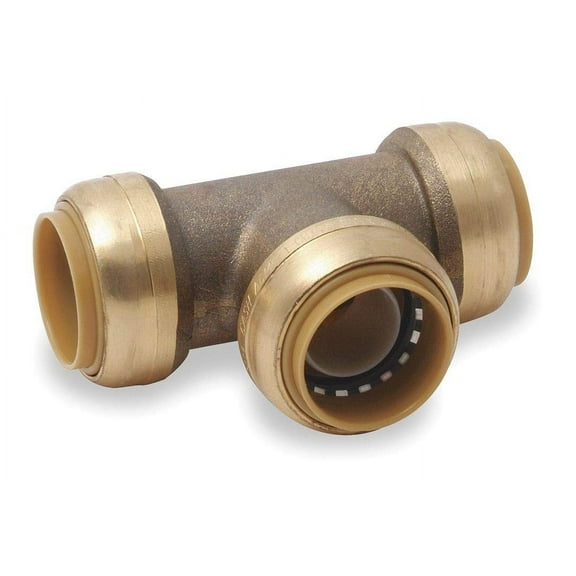 SharkBite 1 Inch Tee, Pack of 3, Push to Connect Brass Plumbing Fitting, PEX Pipe, Copper, CPVC, PE-RT, HDPE, U374LF