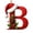 B, variant on suore Christmas Decoration, Christmas Initial Ornament, Letters Alphabet Pendant Printed with Santa Hat Berries and Pine Cones, Acrylic Xmas Letter Hanging Tags for Xmas Tree DIY Craft Decor (M)