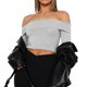 thumbnail image 3 of Blusas Y2K Ladies Bodycon Tees Top Casual Hotsweet Crop Top Slim Fit Color sólido Ropa diaria Cgtredaw Gris M para Mujer, 3 of 7