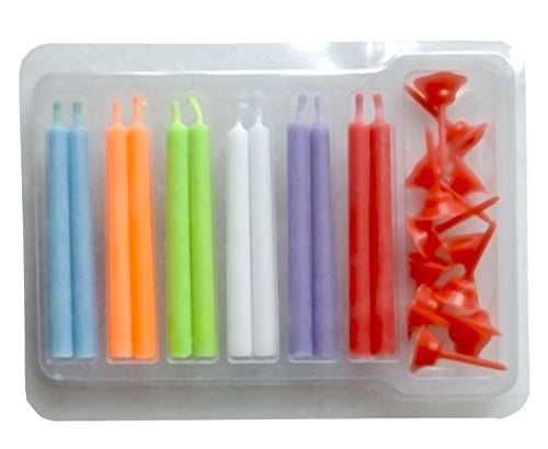 Pack of 12 Angel Flames Coloured Birthday Cake Candles 