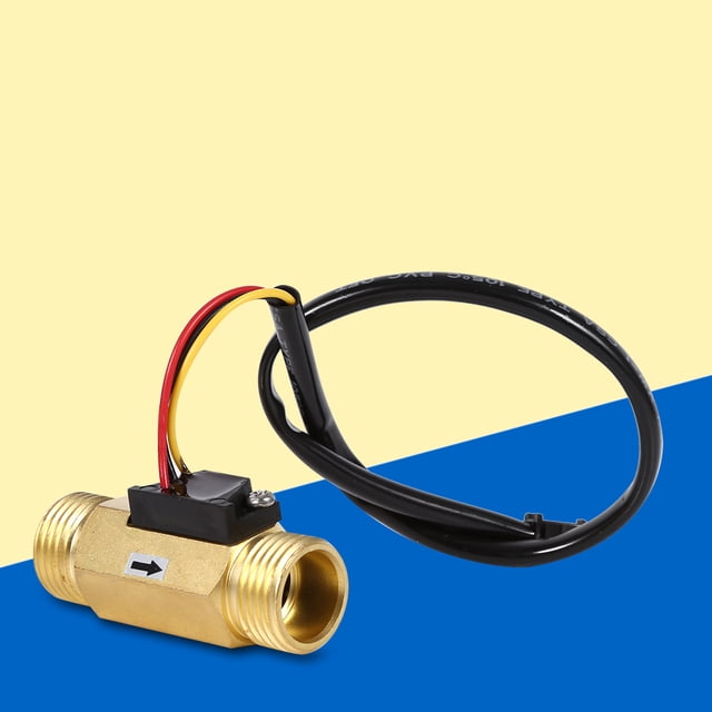 Sensor de Flujo de Agua Líquida de Efecto Hall de Cobre G1/2, Pulso Rojo, Negro y Amarillo, Para Calentadores de Agua, dispensador de Agua, Purificador de Agua