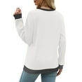 thumbnail image 5 of Tumotour Pullover Sweatshirts For Women Crew Neck Long Sleeve Tunic Tops 2024 Fall Fashion Oversized Casual Patchwork Color Block Loose Fit Lightweight Y2K Comfy Sweatshirts, 5 of 8