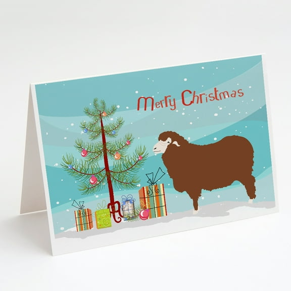 Merino Sheep Christmas Greeting Cards and Envelopes Pack of 8