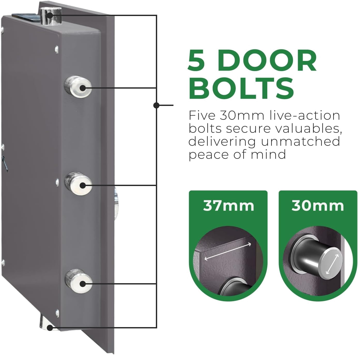 EconoHome Home Safe with Smart Lock System, Master Key - Wall-Mounted Steel Fire Proof Safe for Home Documents, Cash, Jewelry, Documents - Heatproof Up to 1700°F - 2.7 Cu. Ft Interior Capacity, Brown