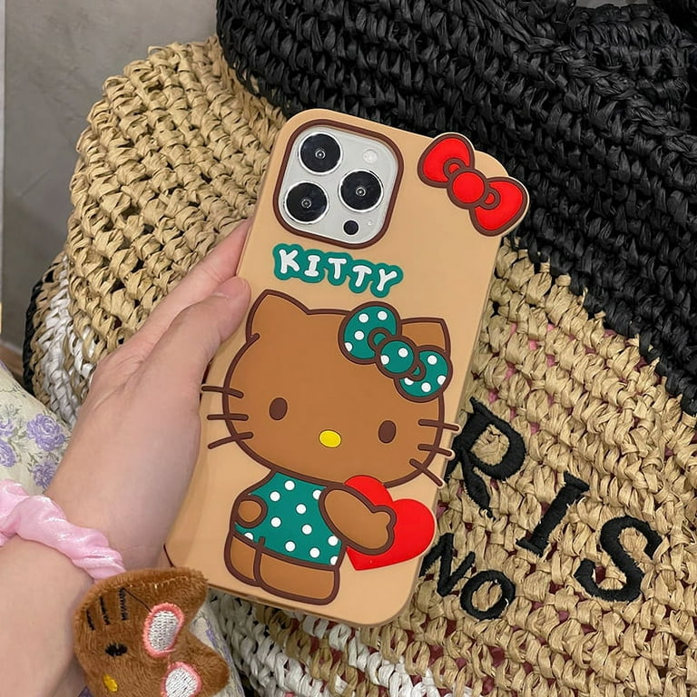 3D Bow Pink Brown Sanrio Hello kitty Stereoscopic Phone Cases For