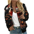 thumbnail image 2 of LOVZFMLL Vestes pour Femmes Chandail en Molleton Ample à Manches Longues avec Fermeture Éclair Veste de Baseball Tricotée Décontractée, 2 of 5
