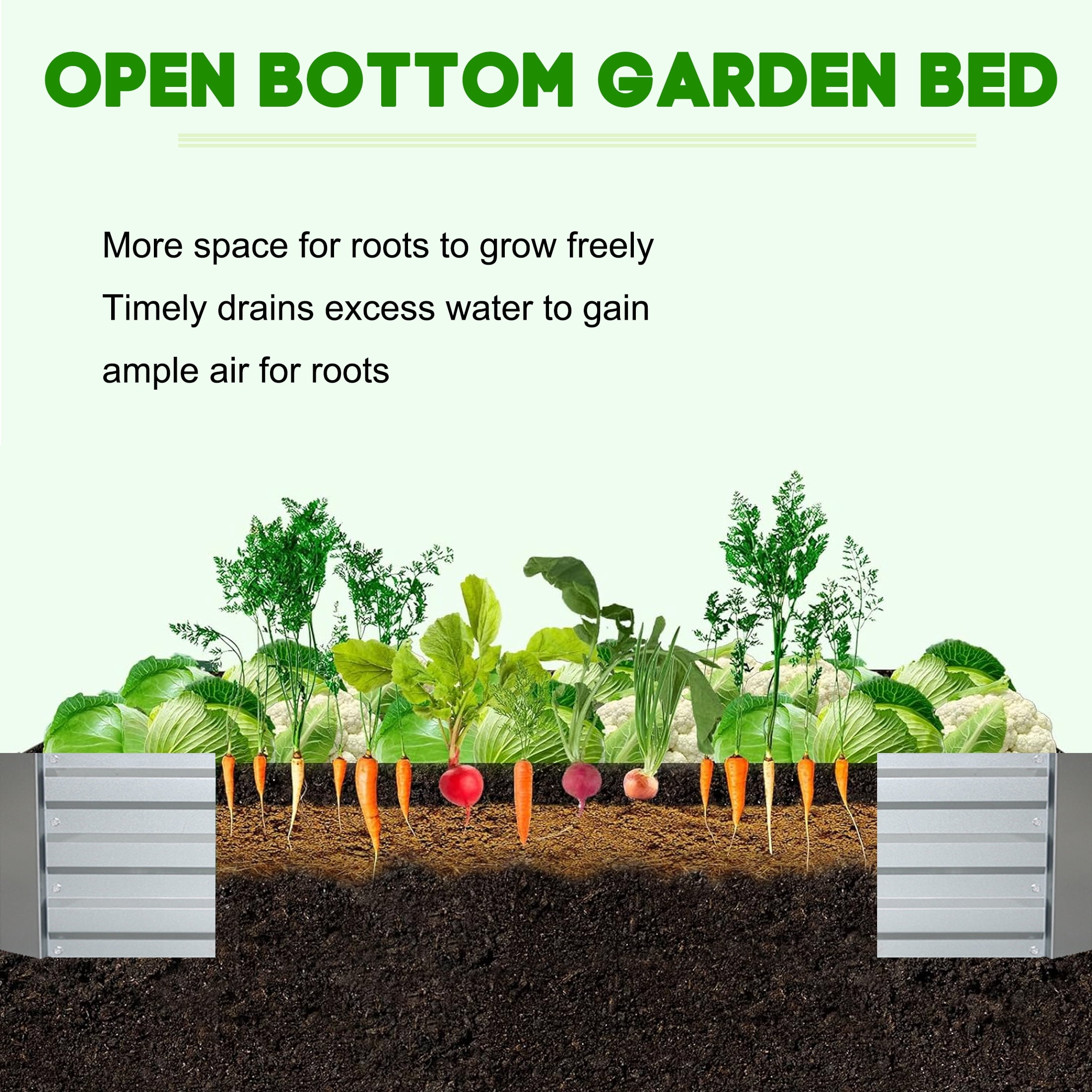 4W 3x3x1ft Galvanized Metal Raised Garden Bed,Rust-Resistant Planter for Vegetables&Flowers,Outdoor Use