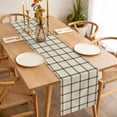 thumbnail image 3 of Table Runner 60 Inches Long for Kitchen Dining, Linen Buffalo Check Dresser Scarf Farmhouse, Dining Table Decorations for Wedding/Parties, Retro Black Lines Grid Pattern 13 x 60 In, 3 of 8