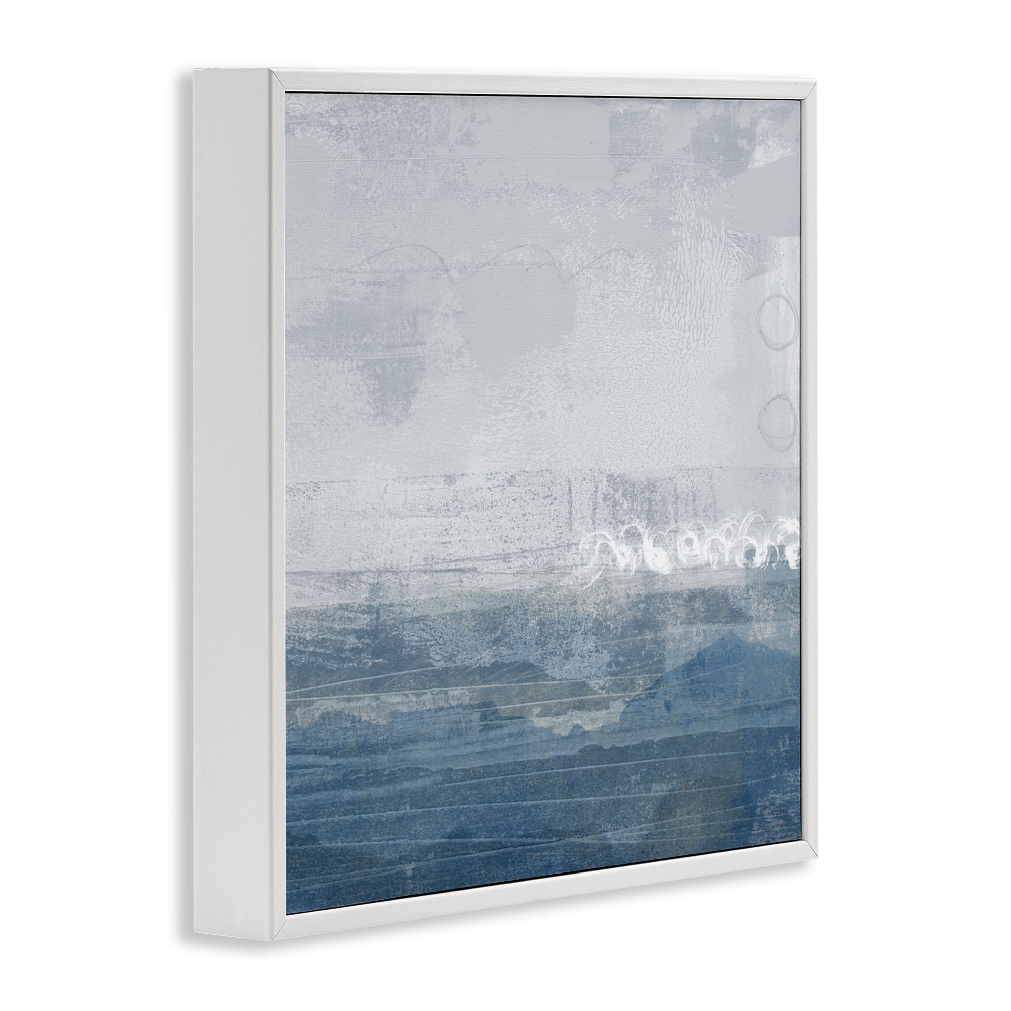 Stupell Industries Ocean Tide Abstract White Framed Giclee Art, design by Dan Meneely