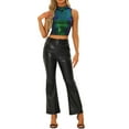 thumbnail image 2 of INSPIRE CHIC Metallic Crop Top for Women's Sleeveless Christmas Sparkly Sequin Tops L Green Blue, 2 of 6