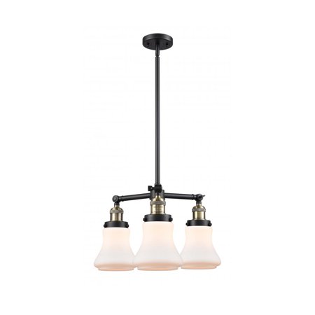 

Black Antique Brass Tone Chandeliers 18 Wide Matte White Glass Steel/Cast Brass Medium Base LED 3 Light Fixture