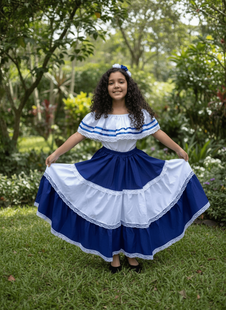 Salvadoran Traditional Girls Fiesta Dress
