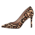 thumbnail image 2 of Sam Edelman Hazel New Nude Leopard Stiletto Heel Pointy Toe Slip On Wide Pumps (New Nude Leopard, 10), 2 of 6