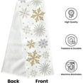 thumbnail image 3 of Christmas Table Runner White Gold Snowflake Table Runner Seasonal Winter Christmas Xmas Holiday Decorations for Indoor Outdoor Kitchen Dining Living Room 13 x 90 Inch, 3 of 7