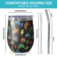 thumbnail image 5 of 12oz Stemless Wine Tumblers Colorful Controllers Games Words Black Pattern Vacuum Insulated Stainless Steel Travel Tumbler Cups Mug with Lid and Straw for Champaign,Cocktail,Beer with Cleaning Brush, 5 of 5