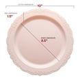 thumbnail image 4 of Smarty 10" Pink Vintage Round Disposable Plastic Dinner Plates 120ct, 4 of 7