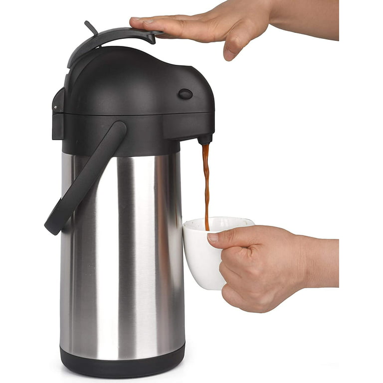 Airpot Coffee Dispenser With Pump, Stainless Steel Thermal Coffee Dispenser