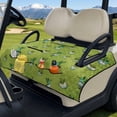 thumbnail image 3 of Xixirimido Golf Cart Seat Cover Quilted Golf Cart Seat Towel Blanket with 4 Pockets & Non Slip Backing Universal Fit for 2 Person Seats Carts, Hummingbird Golf Ball Green, 3 of 8