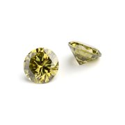 BEADS DISCOUNTER INC 4mm Flawless Olive Green Cubic Zirconia Stones Round Brilliant-Cut Cz Stone Settings