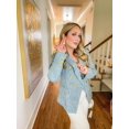 thumbnail image 4 of Womens Double Breasted Tweed Blazers Casual Long Sleeve Open Front Blazer Jackets Work Suits, 4 of 6