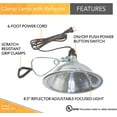 thumbnail image 5 of Southwire Woods 18/2-Gauge SPT-2 Hood Clamp Lamp with 8.5" Reflector, 8.75 x 8.75 in, Aluminium, 5 of 7