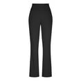 thumbnail image 5 of Clearance RYRJJ Women's Bootcut Yoga Pants with Pockets V Crossover High Waisted Wide Leg Workout Flare Pants Leggings Work Dress Pants(Black,XL), 5 of 8