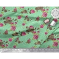 thumbnail image 1 of Soimoi Rayon Fabric Leaves & Austin Rose Floral Printed Craft Fabric by the Yard 42 Inch Wide, 1 of 3