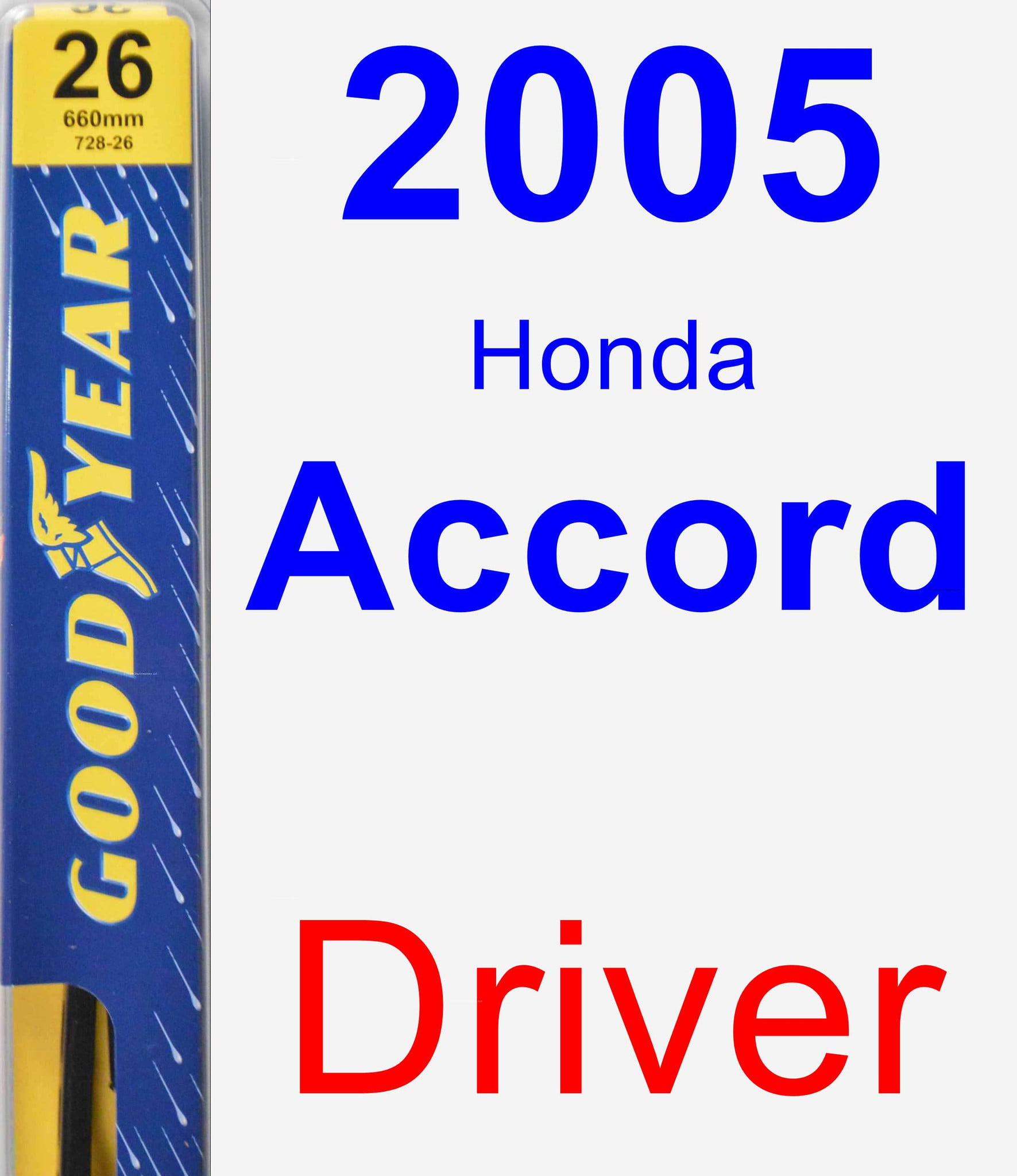 2005 honda accord windshield wiper size