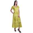 thumbnail image 4 of Moomaya Robe Longue Maxi pour Femmes à Manches Courtes, Robe Formelle/décontractée avec Poches P-TTG, 4 of 6