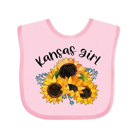 

Inktastic Kansas Girl with Sunflowers Gift Baby Girl Bib