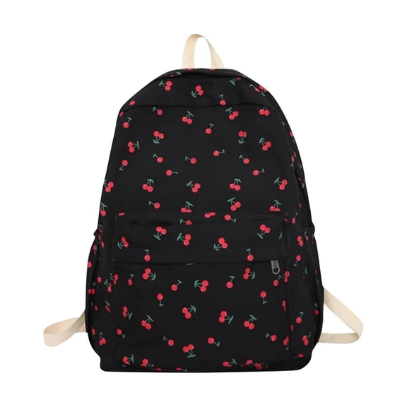 Resicozy 2026 Cute Bag Floral Printed Backpack for Grils Aesthetic Backpack Laptop Daypack Black