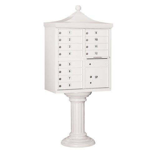Regency Decorative Cluster Box Unit - 12 A Size Doors - Type II - White - Private Access
