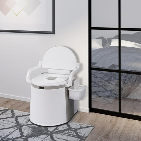 Zimtown Portable Travel Toilet Indoor Outdoor Commode White