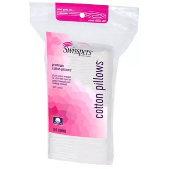 Swisspers Cotton Pillows Plush 100 Count Rectangular (3 Pack)