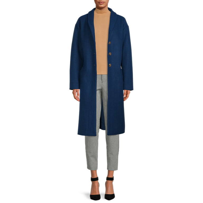 Time and Tru Women's and Plus Size Shawl Collar Coat - Walmart.com