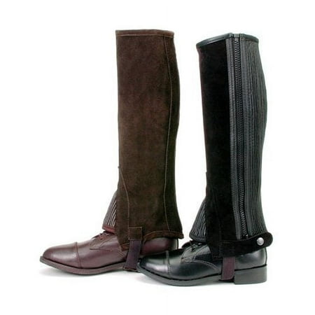 Tough1 Suede Leather Half Chaps Small Brown