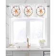 thumbnail image 2 of Coastal Starfish Linen Curtain Valance for Bedroom/Bathroom/Kitchen/Office/Living/Dining Room Window,Ocean Shell Sea Urchin Summer Beach Rod Pocket Topper Decorative Cafe Drapes Panel 42"x18", 2 of 6