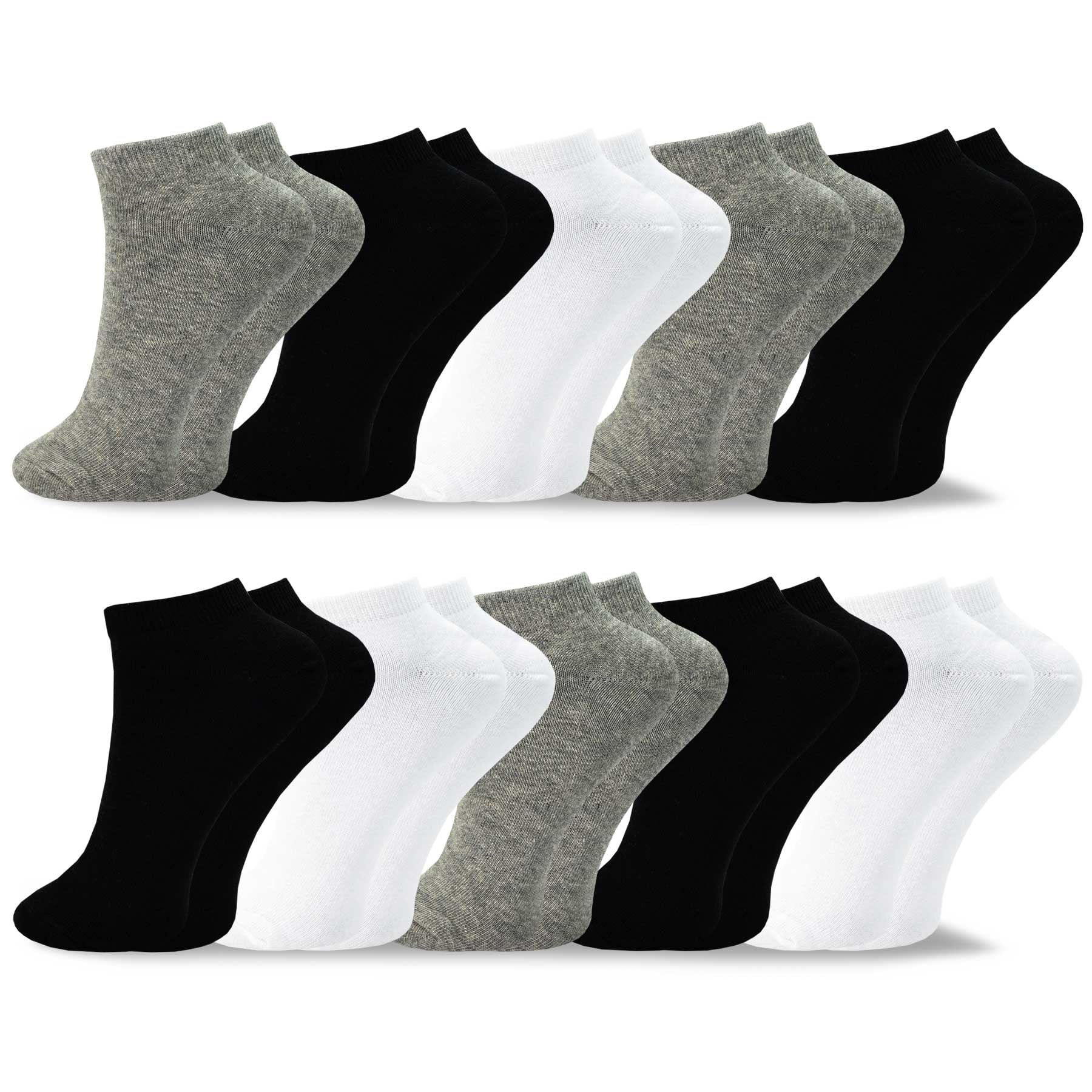 TeeHee Women's Valued 9+1 Pack Fashion No Show Cotton Socks (Assorted