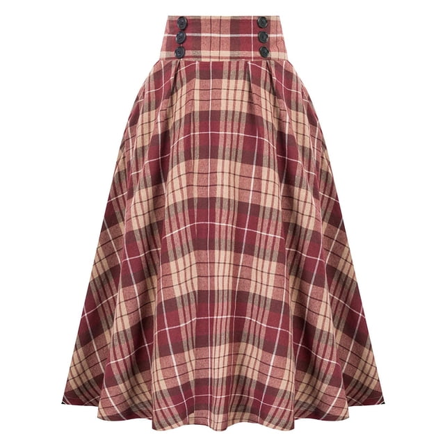 Jupes pour Femmes Jupes pour Femmes Longues Danse pour Filles Mini Jupe en Jean Jupe Dames 2024 à Carreaux à la Mode Décontractée Rétro Robe de Cour Plissée Mi-Jaune TG