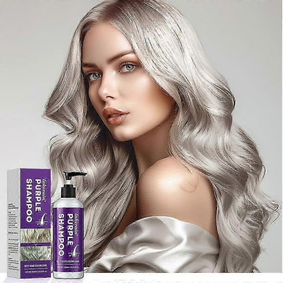 Natural Purple Shampoo, Sulfate Free Salon Grade for Silver Blonde Platinum Hair. Removes Yellow & Brass tones. Grey Highlighted Hair