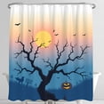 thumbnail image 1 of Halloween-Themed Shower Curtain with Silhouetted Tree Bats & Spooky Atmosphere Perfect for Autumn Decor, 1 of 4