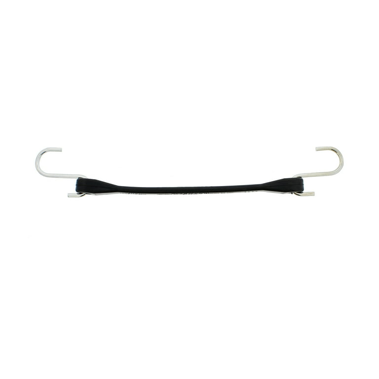 ABN EPDM Rubber Tie Down Straps with Hooks - 10in Black Rubber
