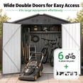 thumbnail image 4 of AECOJOY 8' x 6' Outdoor Metal Storage Shed with Lockable Door for Backyard in Dark Gray, 4 of 6