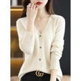 thumbnail image 6 of Women‘s Sweater 2024 Spring Autumn Cardigans V-neck Single Breasted Short Slim Lady Knitwear Tops Solid Korean Fashion Cardigan, 6 of 6