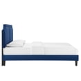 thumbnail image 4 of Platform Bed Frame, Rivet Nailhead, King, Blue Navy, Velvet, Mid Century Bedroom, Modern Contemporary Boutique HB35473, 4 of 12