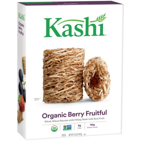 Kashi Organic Promise Cereal, Berry Fruitful Whole Wheat Biscuits, 15.6 Ounce